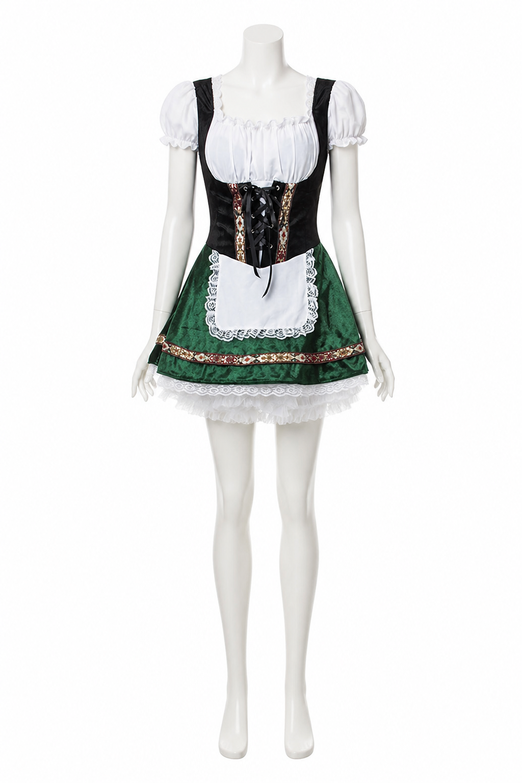 Oktoberfest Costume with Apron and Corset side view