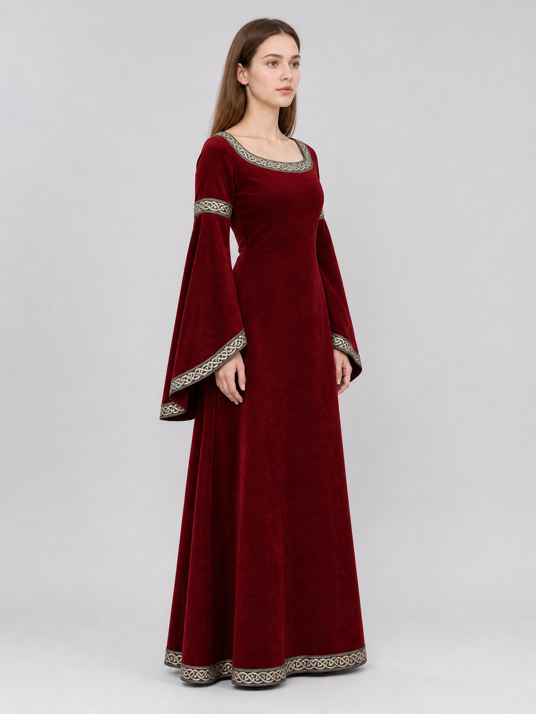 Medieval Renaissance-style dress with sleeves