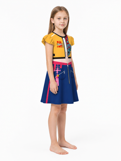 Halloween Printed Striped Carnival Costume Dress