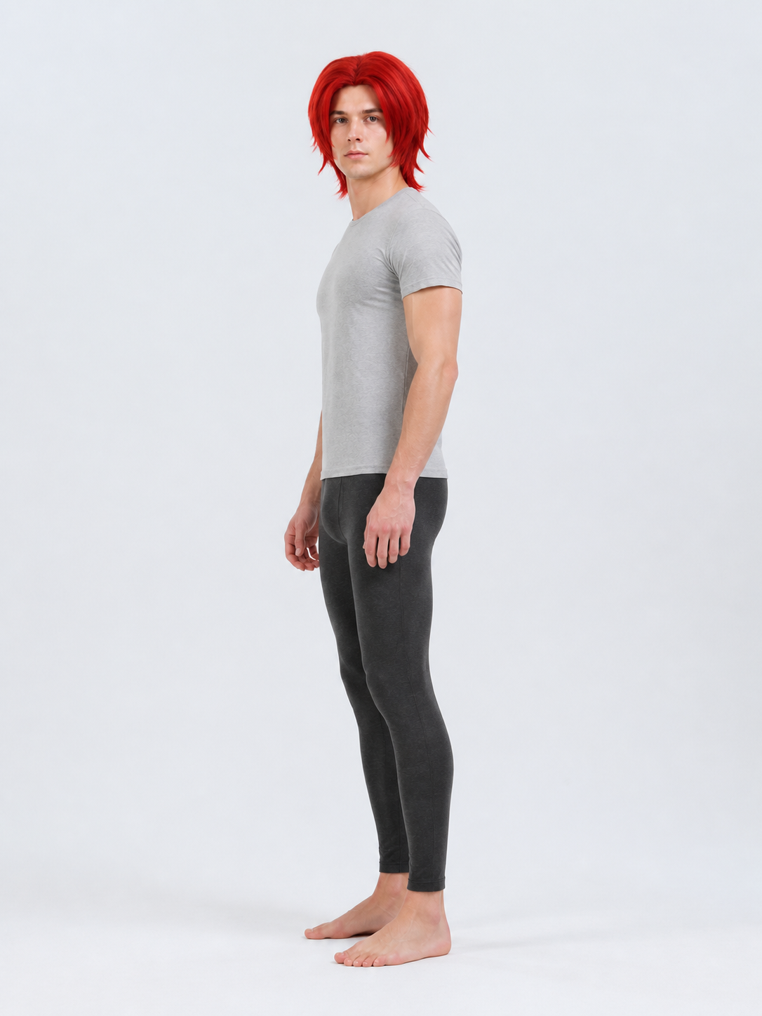 Short Red Wig with Layered Ends