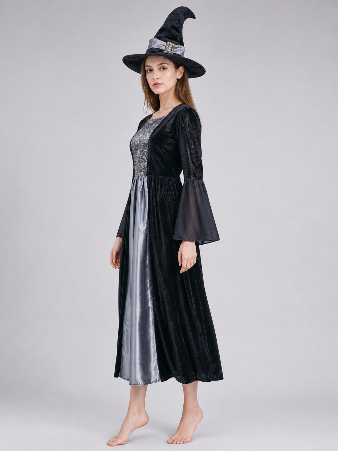 Witch Costume: Long Dress and Hat for Cosplay