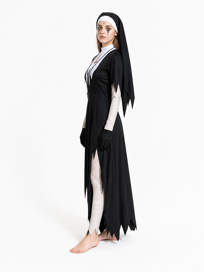 Carnival Costume: Dress, Headpiece, Gloves side view