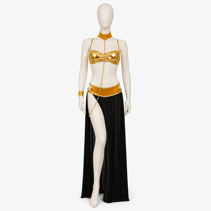 Gold Cleopatra Costume with Long Black Skirt