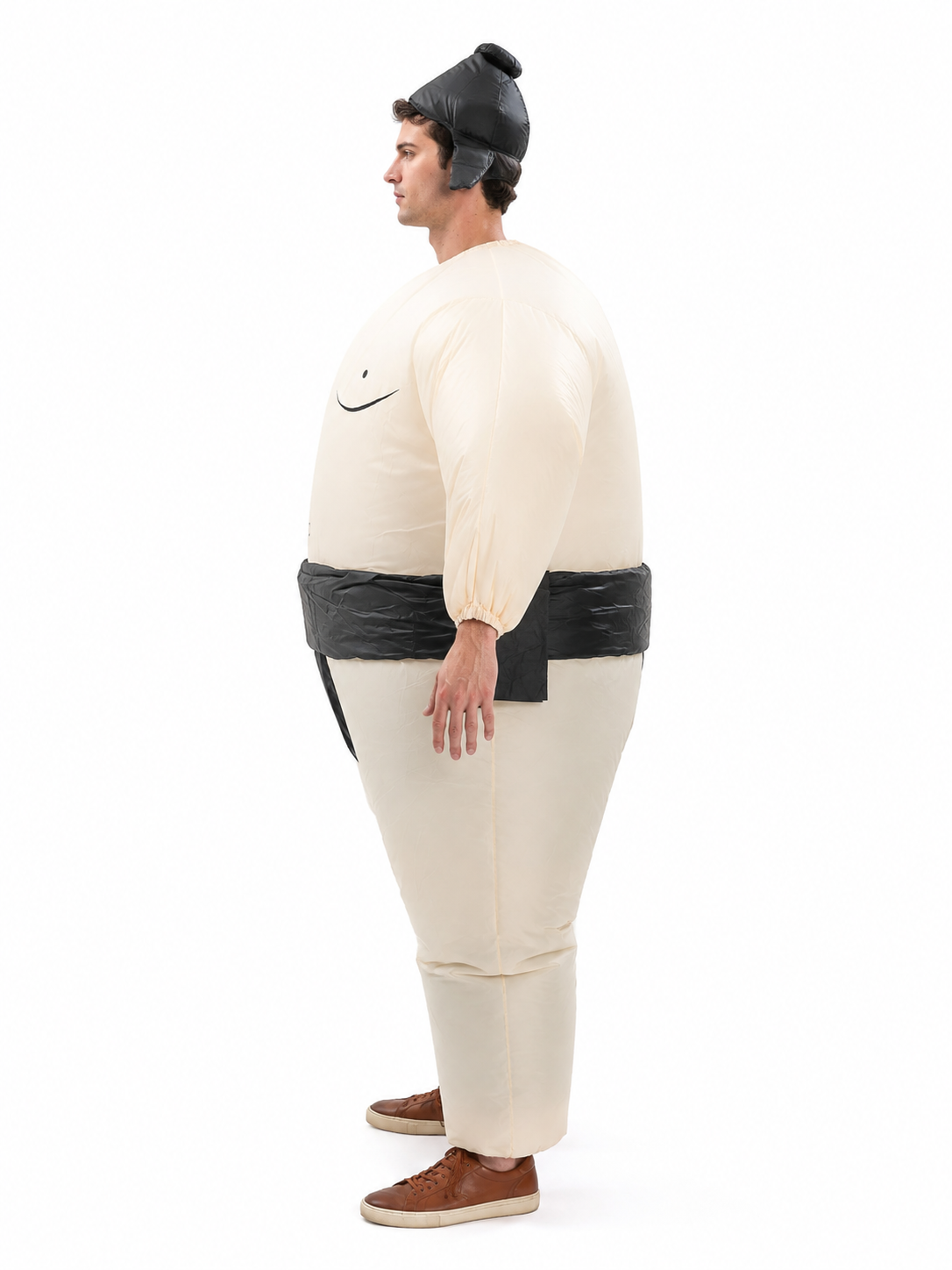 Inflatable Sumo Wrestler Costume, Milky White side view