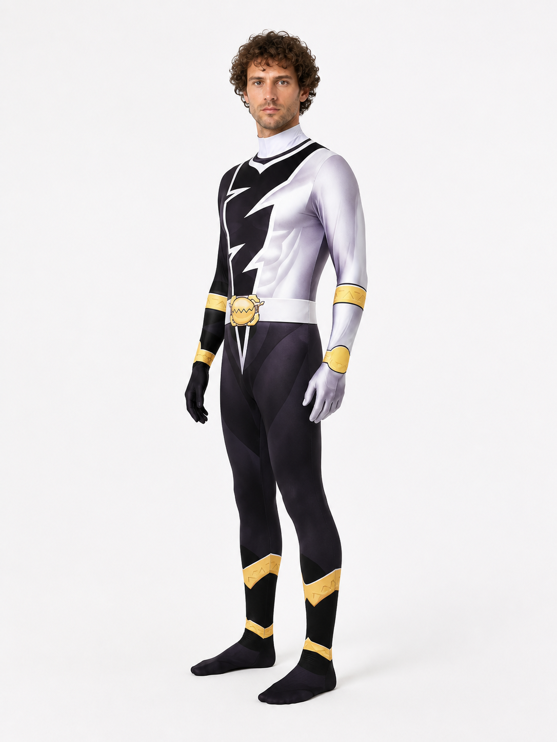 Carnival Costume Jumpsuit with a Geometric Pattern side view