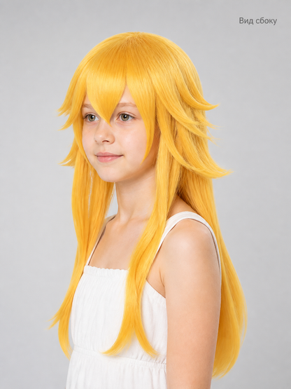 Golden Carnival Wig for Halloween and Cosplay side view