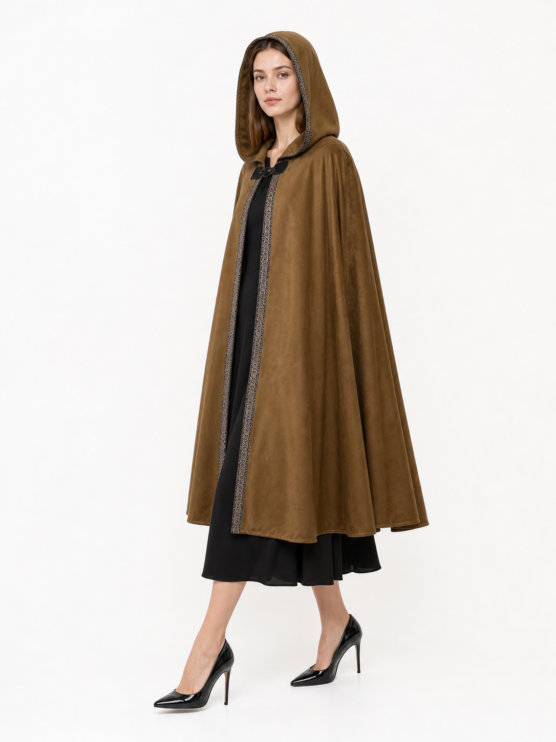 Brown Hooded Carnival Cloak