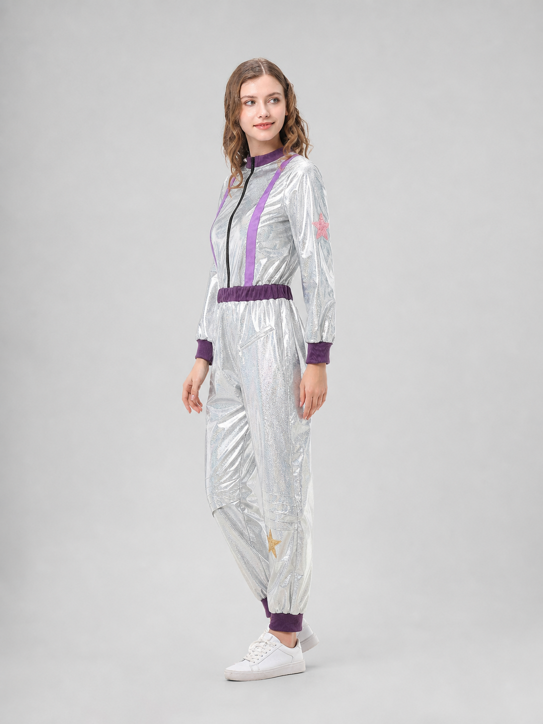 Silver Astronaut Jumpsuit for Halloween side view