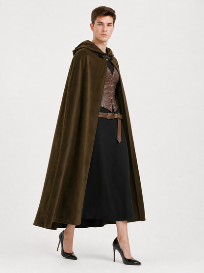 Brown Hooded Costume Cape