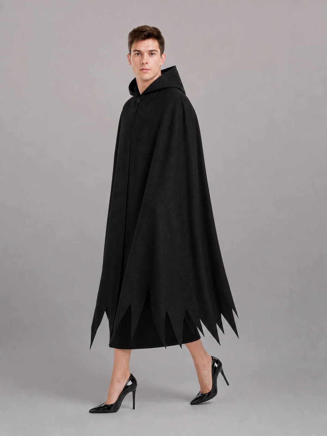 Black Carnival Cloak with Hood and Mask