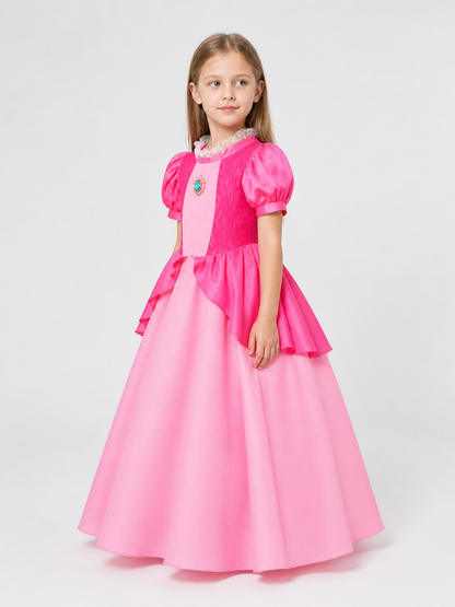Bright Pink Princess Costume for Halloween side view