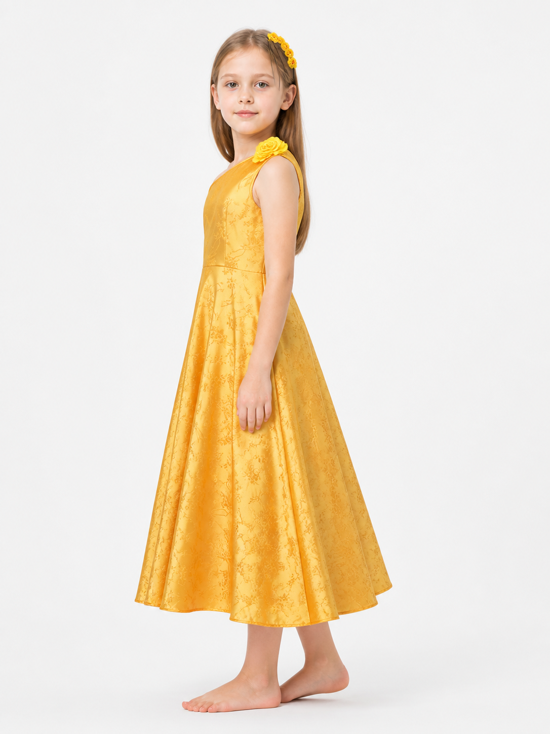 Yellow One-Shoulder Dress for a Zootopia Costume side view