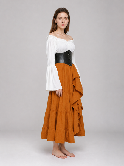 Renaissance-style corset dress for carnival side view 2