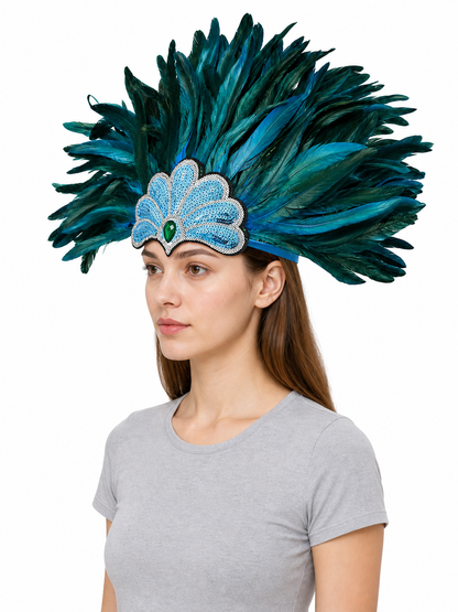 Carnival Feather and Sequin Headpiece