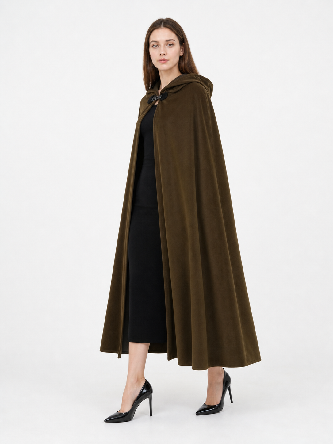 Brown Hooded Costume Cape