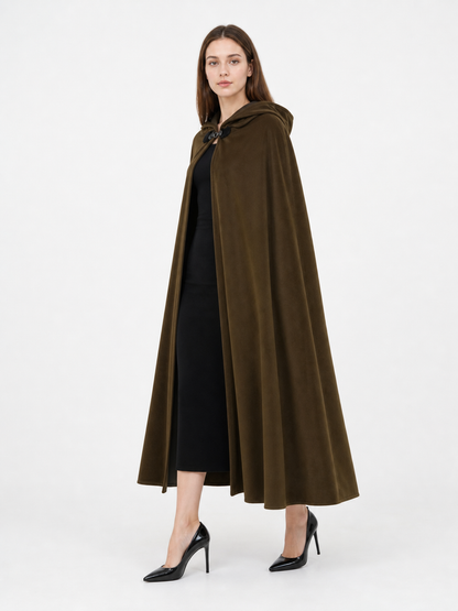 Brown Hooded Costume Cape
