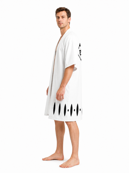 White Kimono with Wide Sleeves for Cosplay side view