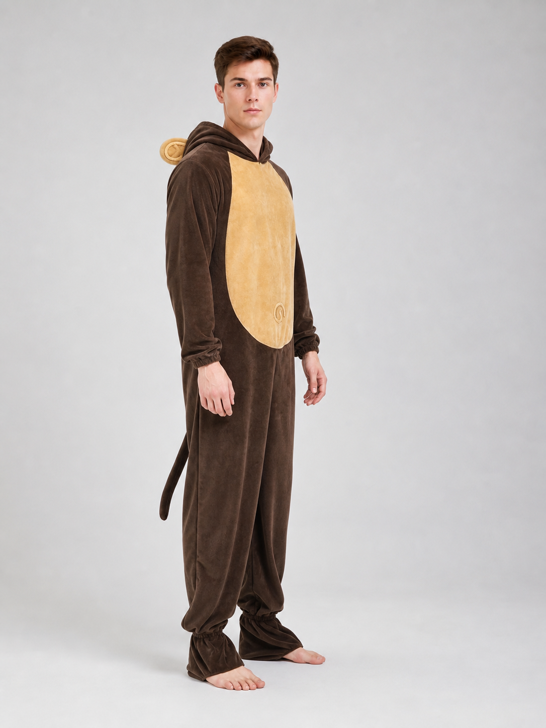 Adult Monkey Kigurumi Costume with Hood