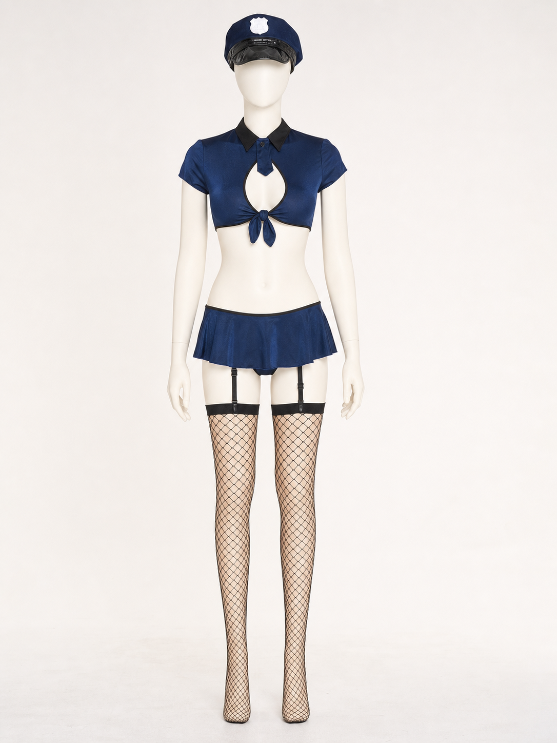 Police-Style Costume: Top, Skirt, and Cap