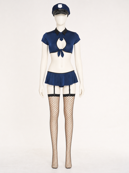 Police-Style Costume: Top, Skirt, and Cap