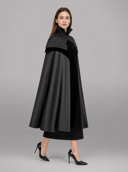 Black Hooded Fantasy Costume Cloak