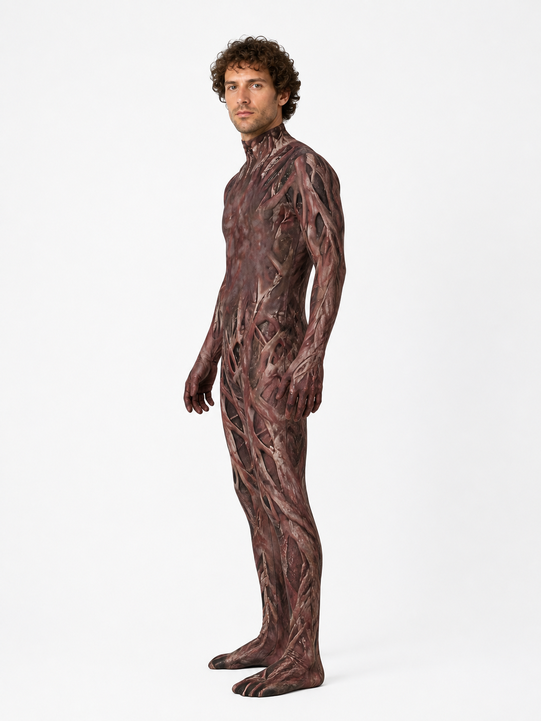 Halloween Monster Jumpsuit with a Torn Texture side view