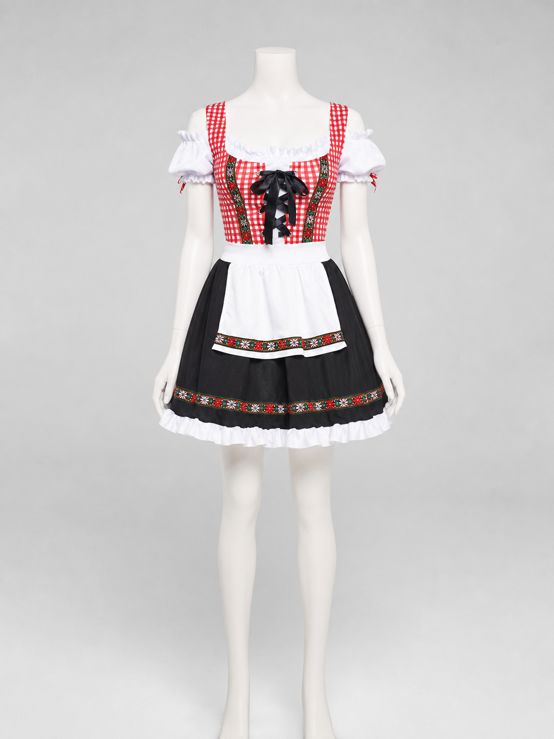 Historical German costume with apron and bow