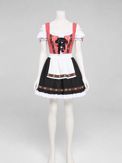 Historical German costume with apron and bow