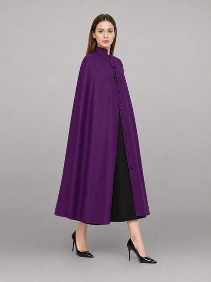 Purple Long Carnival Cloak with Hood