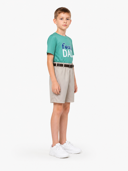 Kids' Foxy Dad Costume with T-Shirt, Shorts, and Belt side view