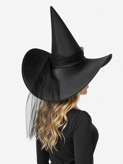 Witch Hat with Mesh for Halloween and Carnival