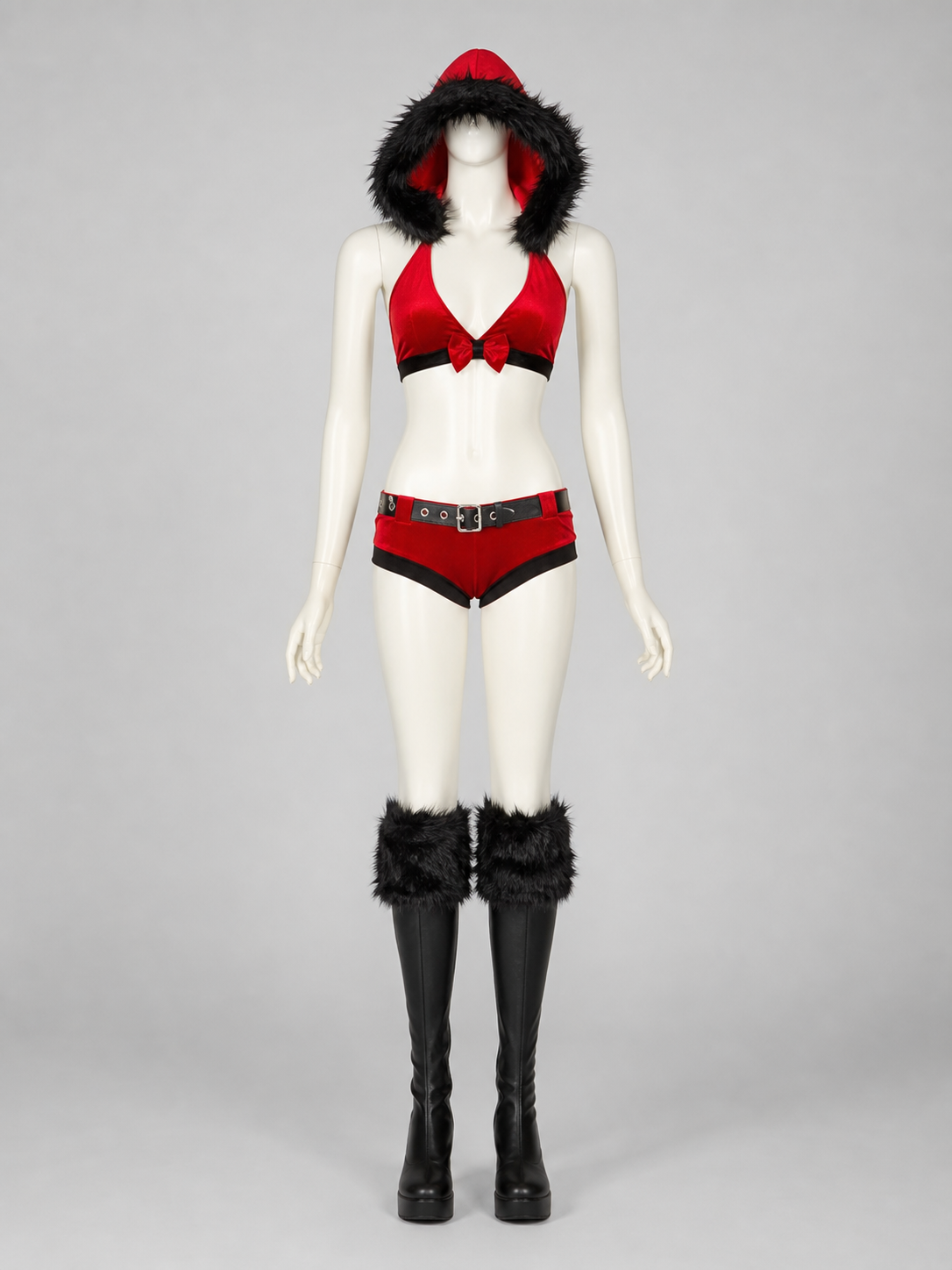 Red and Black Christmas Hooded Costume