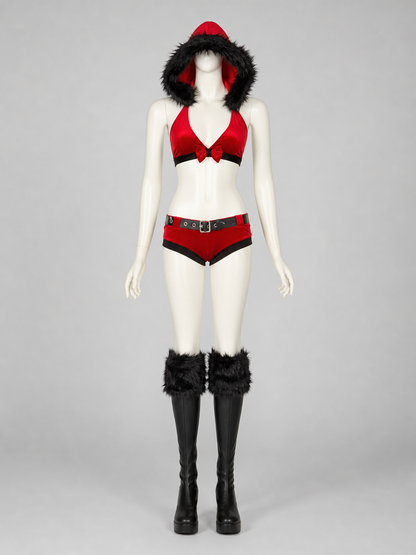 Red and Black Christmas Hooded Costume