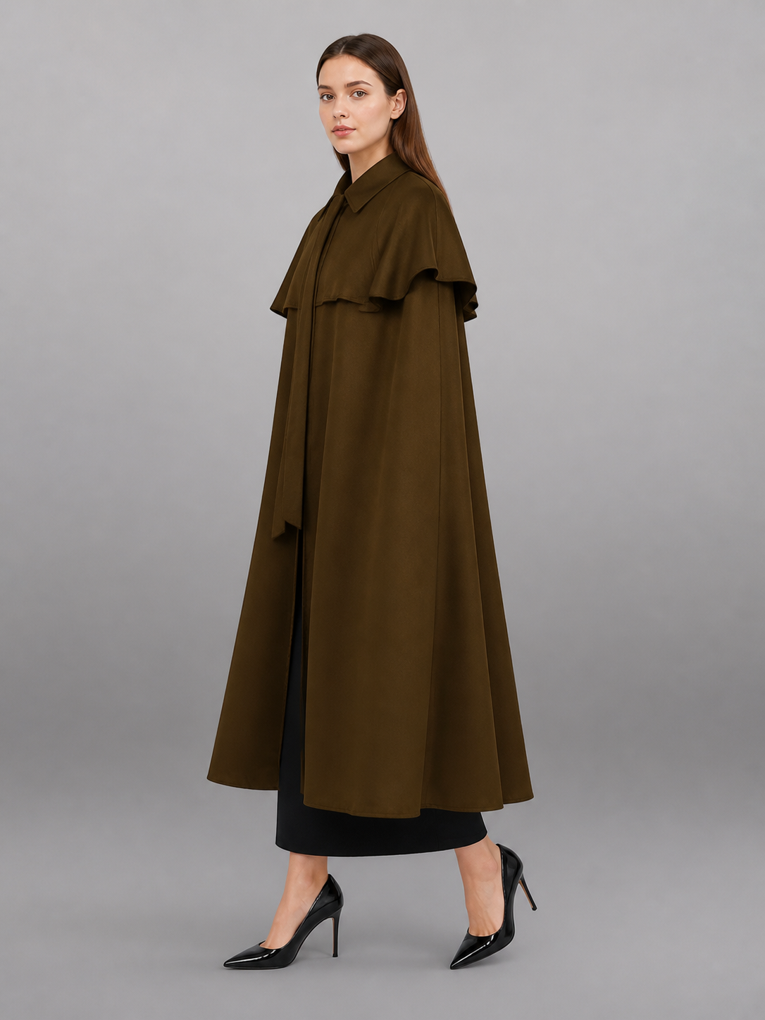 Brown Medieval Costume Cloak