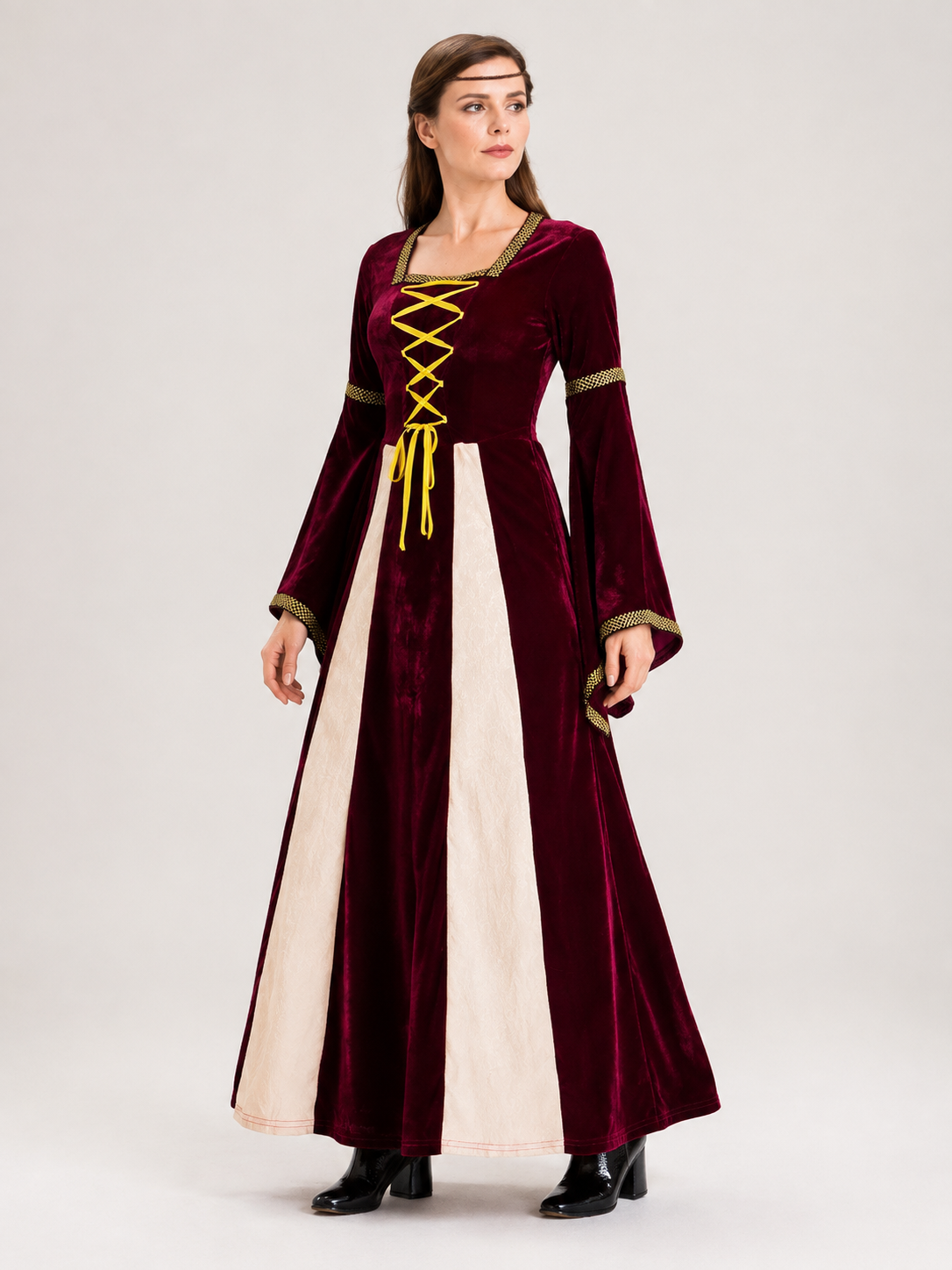 Medieval Long-Sleeve Stage Dress side view