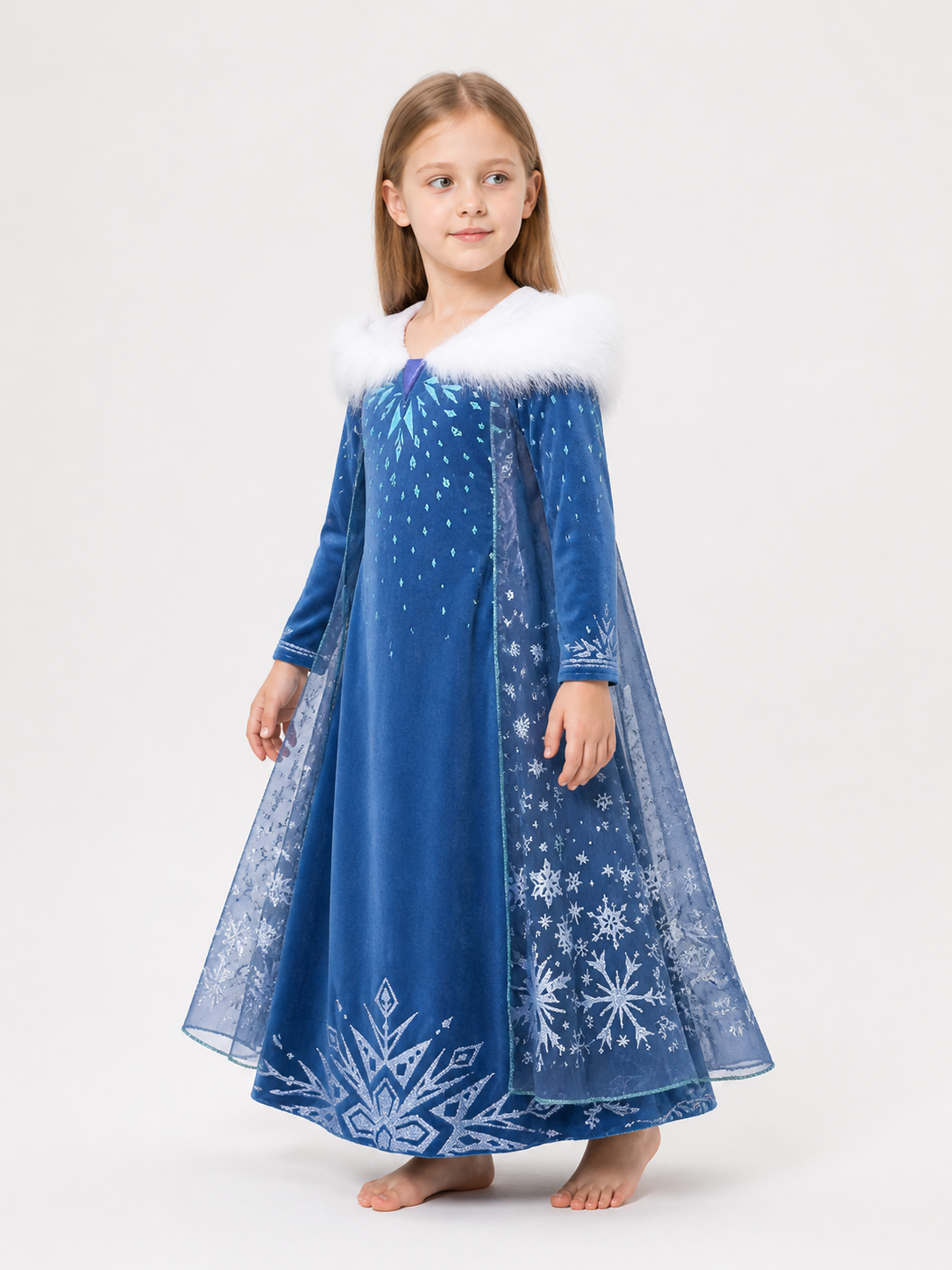 Snow Queen Carnival Dress Costume for Halloween side view