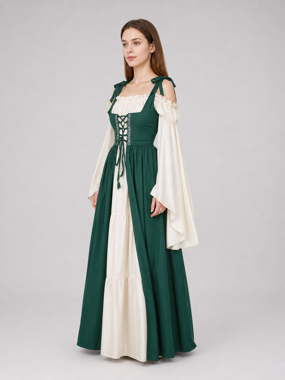 Layered Renaissance-Style Costume Dress