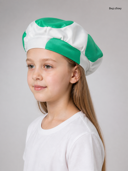 Toad Character Hat, White and Green, for Cosplay