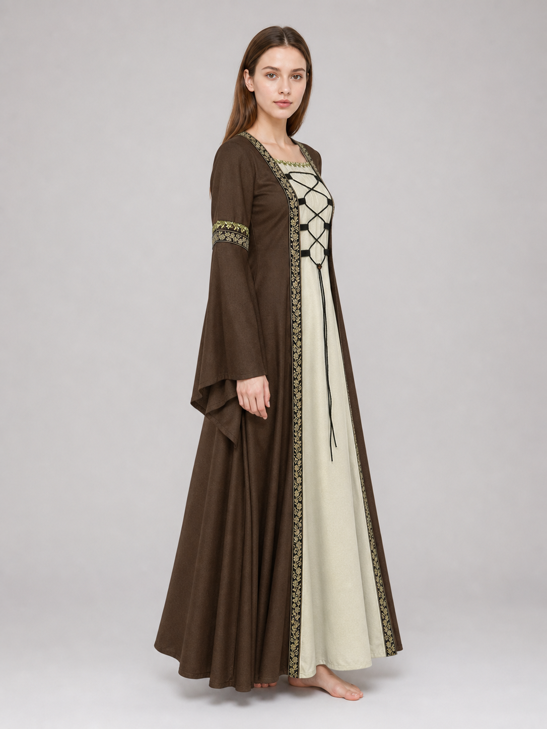 Long Renaissance-Style Dress with Sleeves