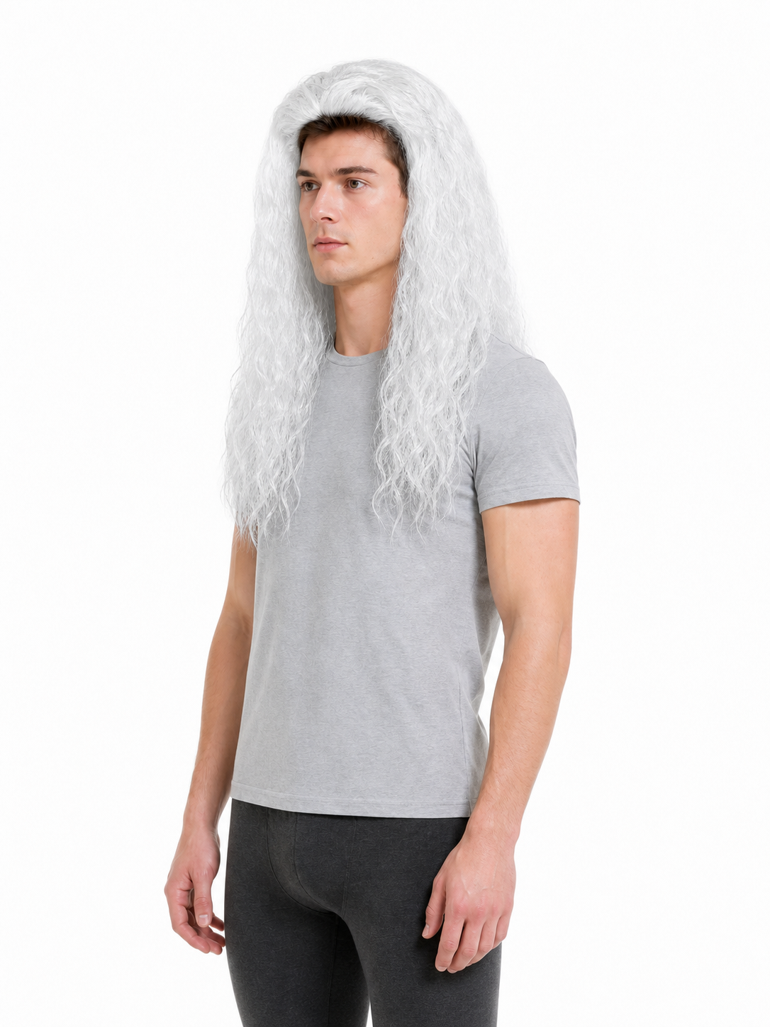 Long White Wavy Wig for Halloween