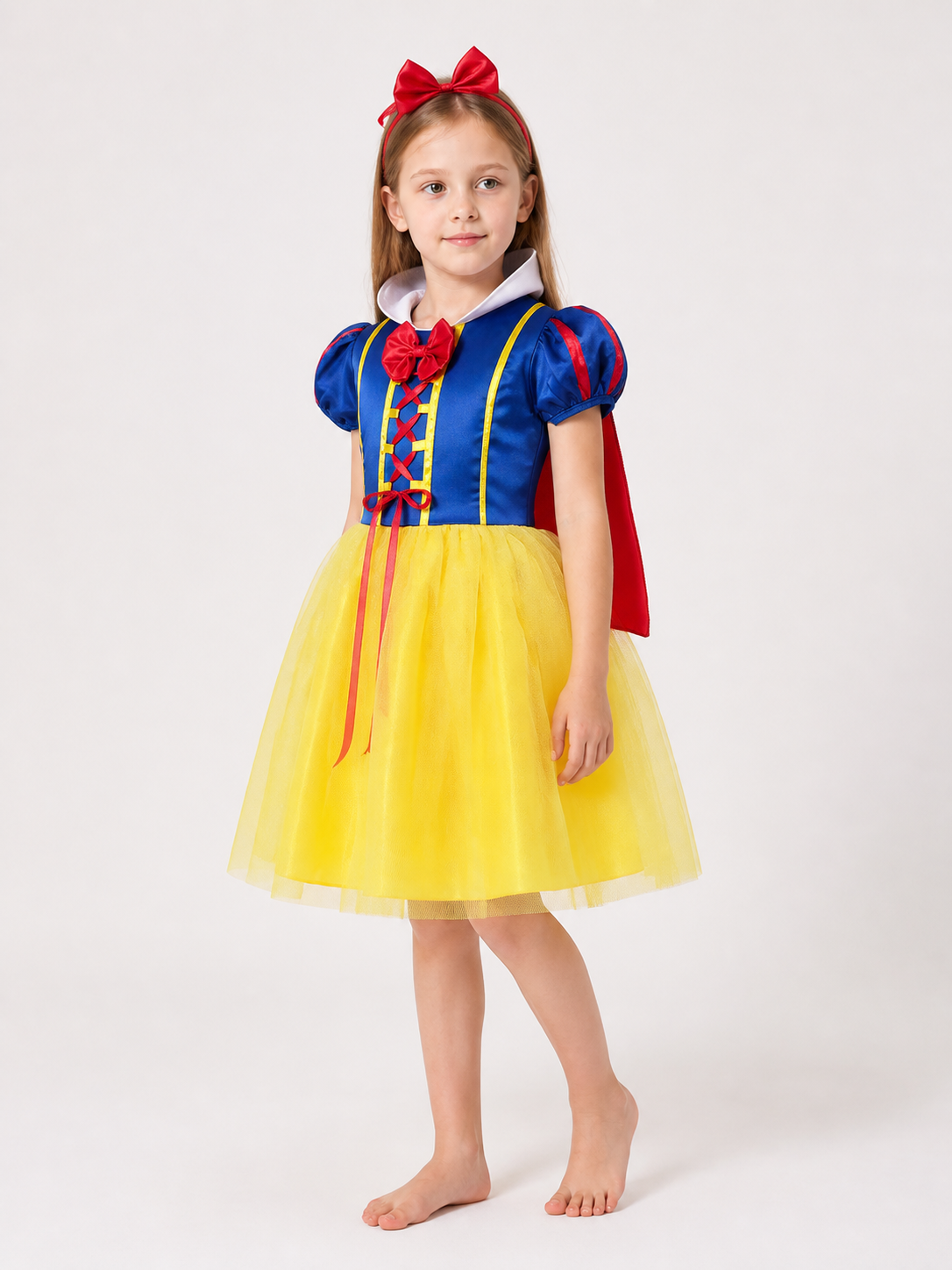 Princess Costume with Red Cape and Bow side view