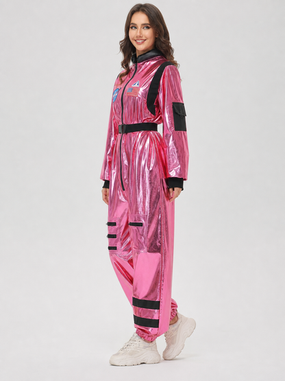 Pink Space Jumpsuit with NASA Patches