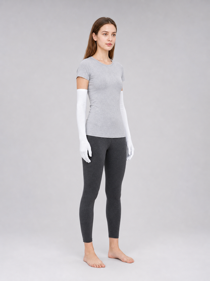 Long White Gloves with Enclosed Fingers
