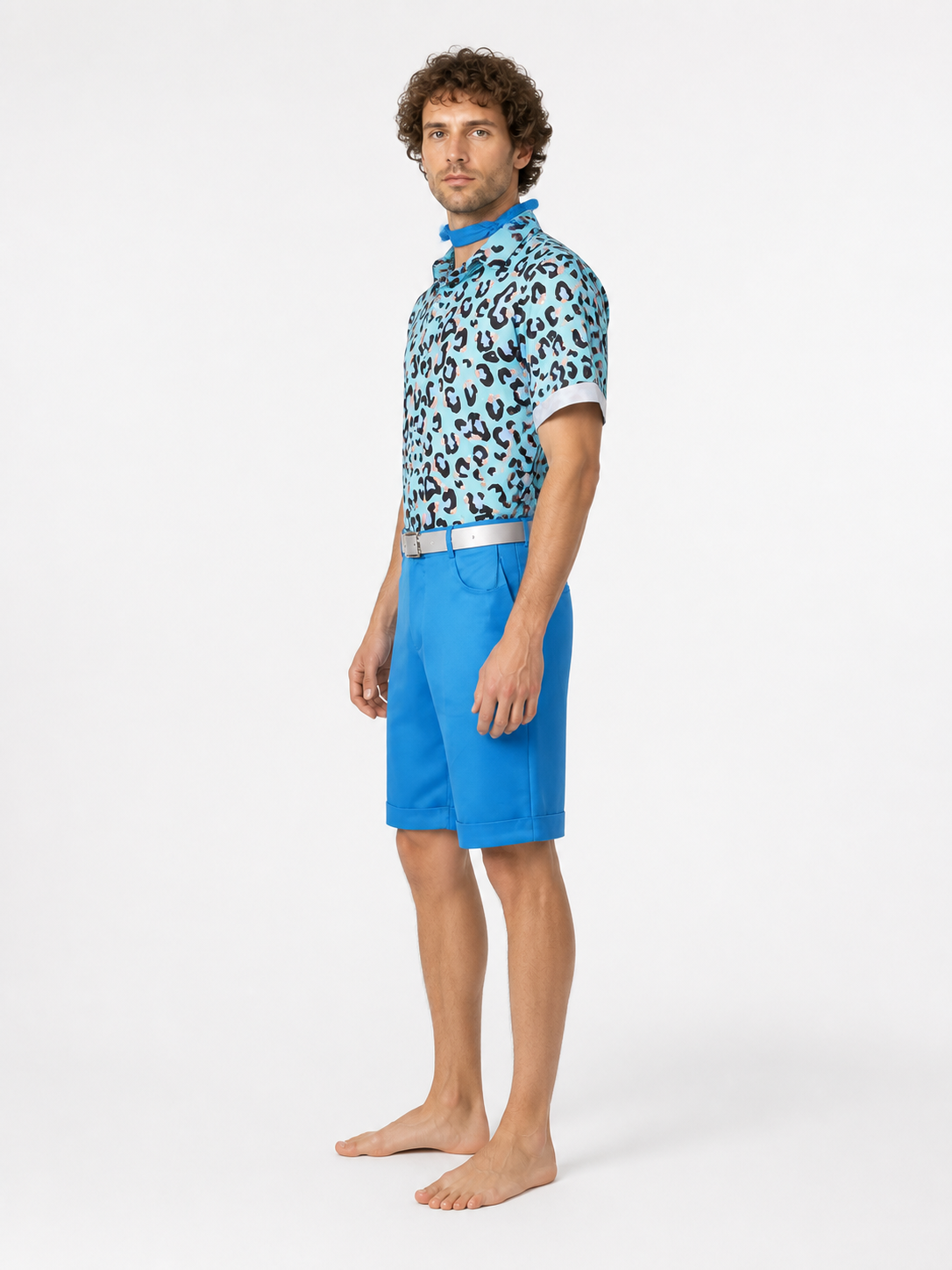 Cosplay Costume: Shirt, Shorts, Belt, and Scarf side view