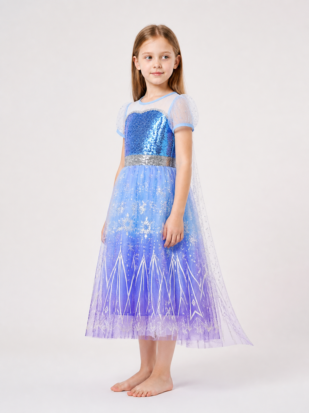 White and Blue Princess Costume for Halloween