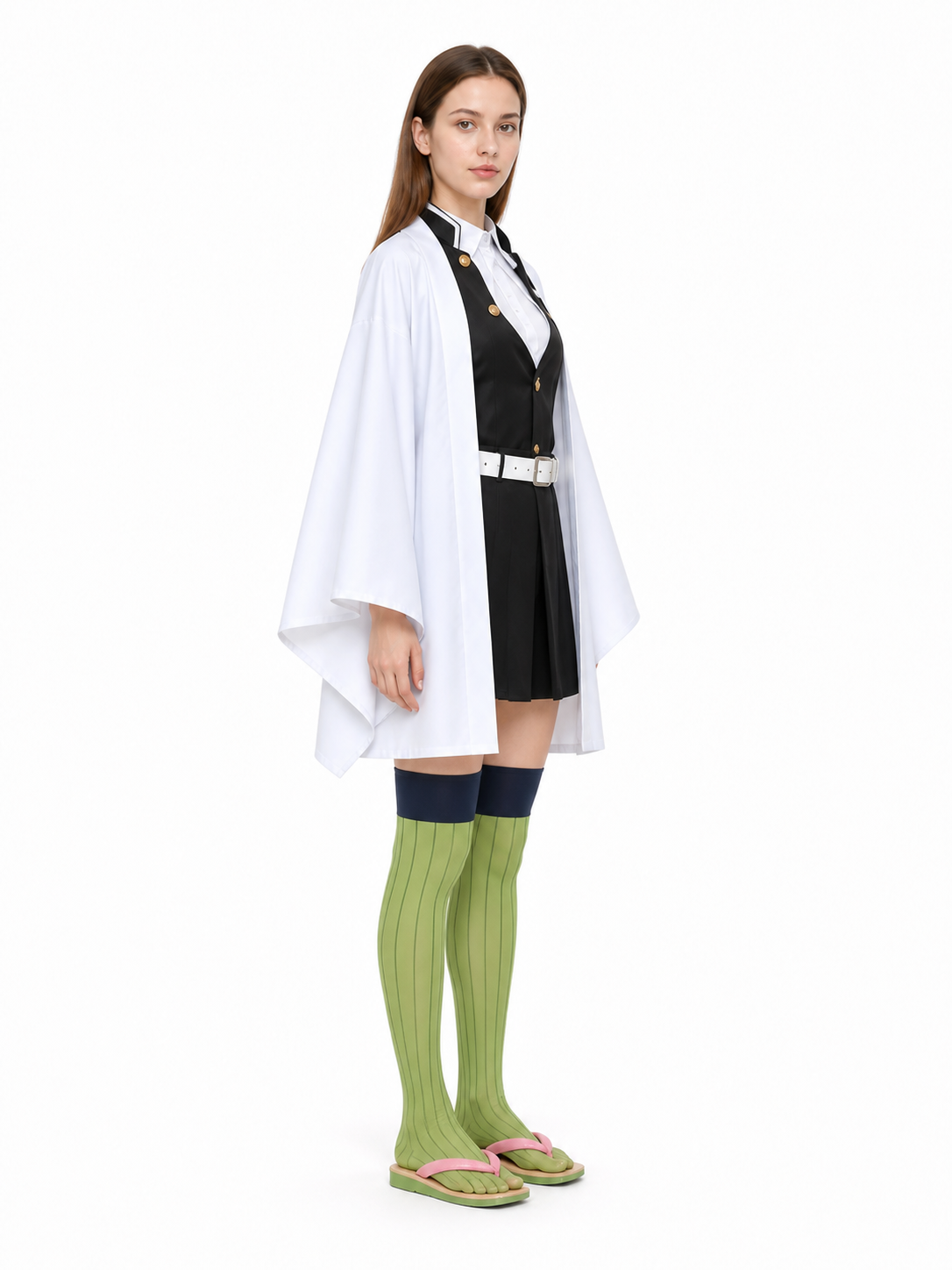 Mitsuri Kanroji Cosplay Costume with Cape side view