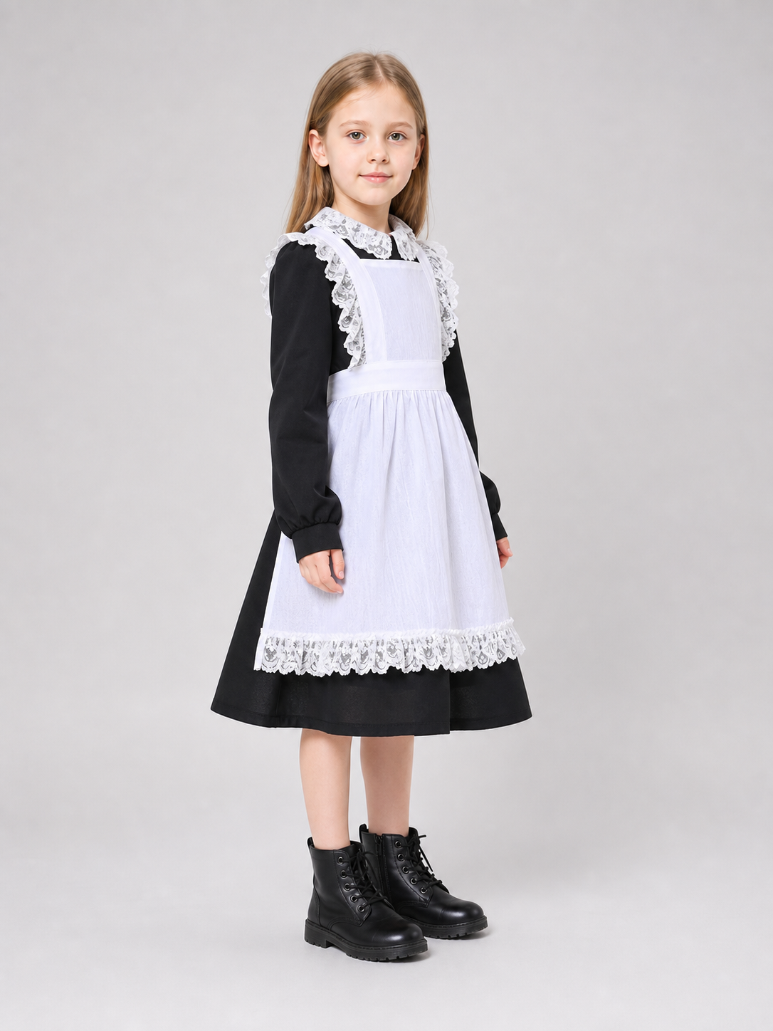 Black and White Maid Costume with Apron