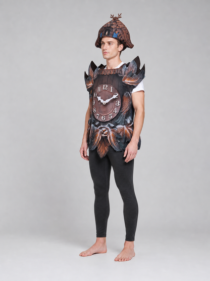 Fantasy clock-themed costume for parties, stage performances, and themed events.