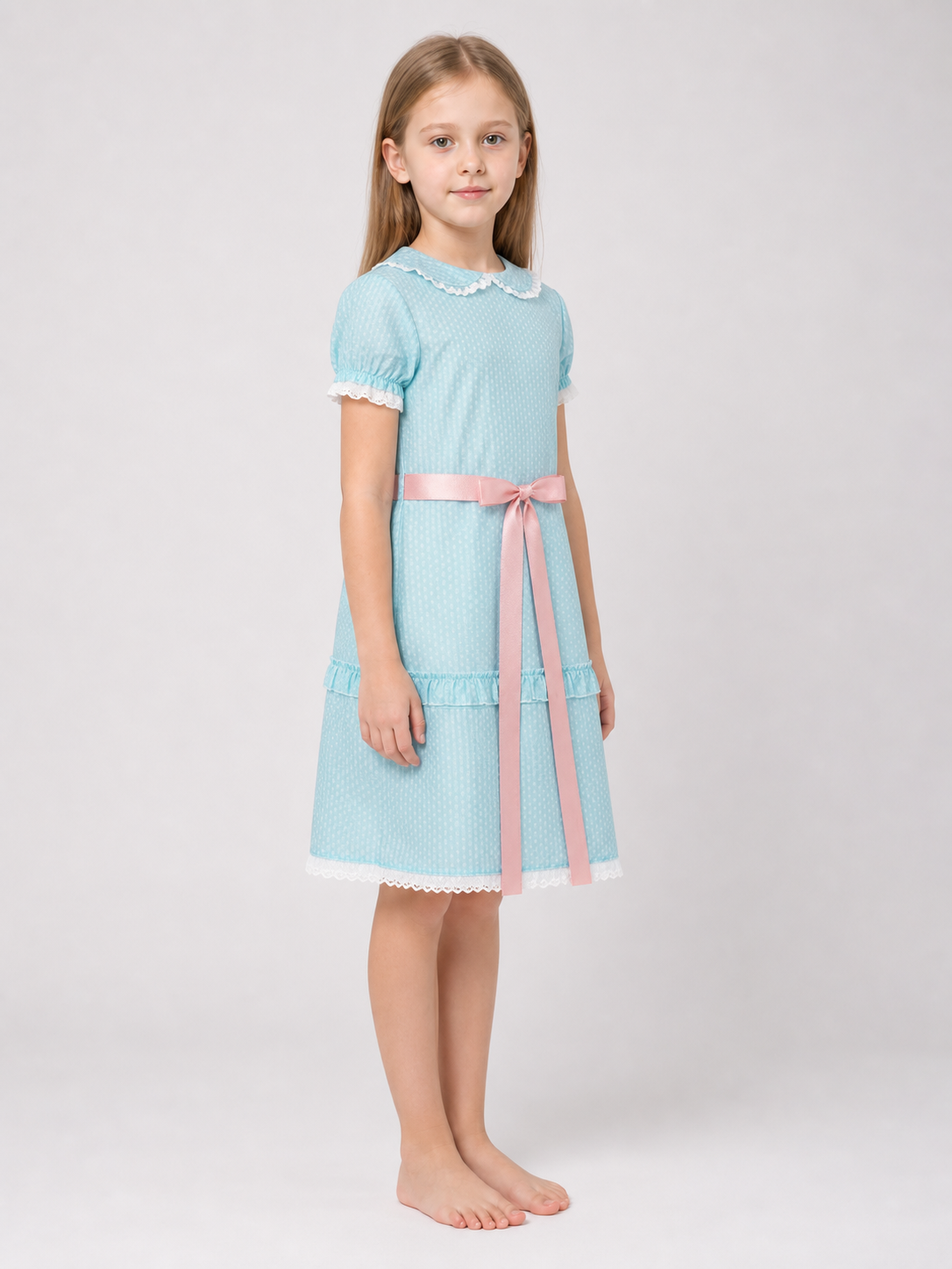 Shining Cosplay Dress with Collar and Sash