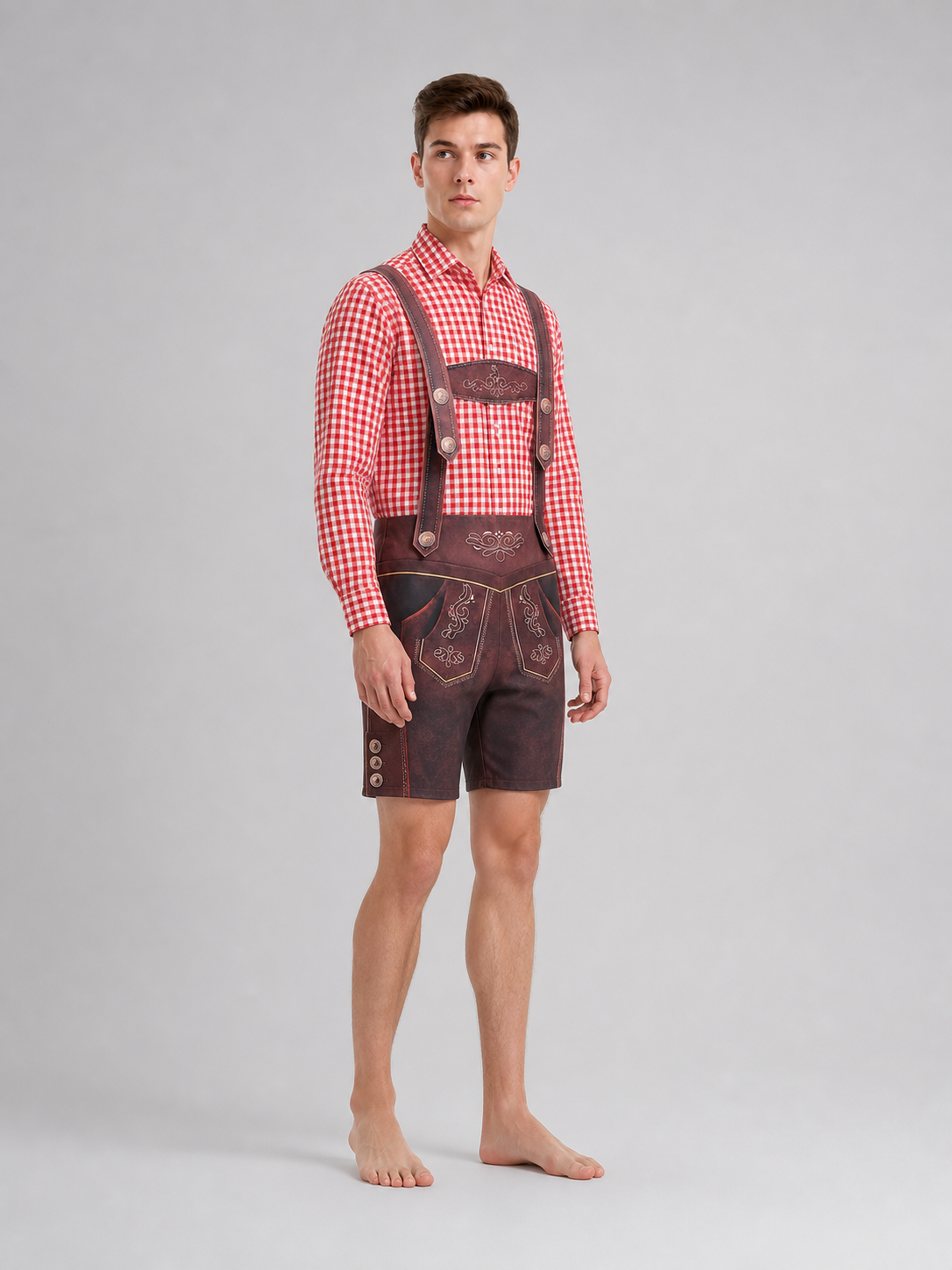 Red and White Checkered Shirt for Oktoberfest